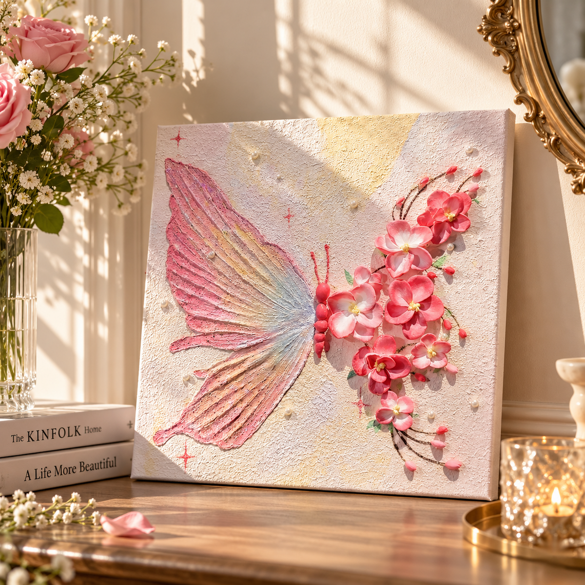 3D Butterfly Floral Texture Art DIY Kit