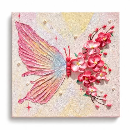 3D Butterfly Floral Texture Art DIY Kit