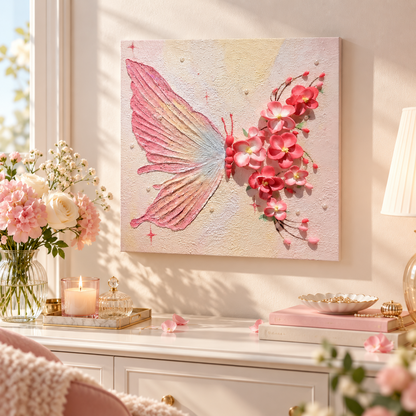 3D Butterfly Floral Texture Art DIY Kit